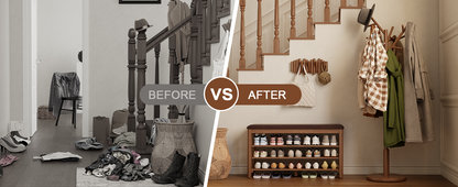 Coat Rack,Solid Wood Coat Rack Freestanding with 12 Hooks,Coat tree freestanding 3 Adjustable Heights for coat, Hats, Handbags，Coat Stand for Entryway,Bedroom (Walnut)