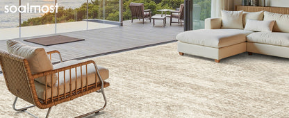 Soalmost Washable Area Rug 8x10, Large Soft Rugs for Living Room Vintage Beige Carpet 8x10 Area Rugs for Bedroom Dining Room Non-Slip Stain Resistant Under Table Rug