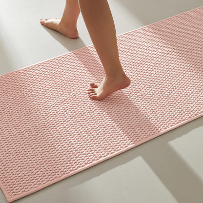 Large Bathroom Rugs Non Slip Washable Bath Rugs Super Absorbent Bathroom Rug Thin Quick Dry Low Pile Bath Mats, Beige 36"x60"