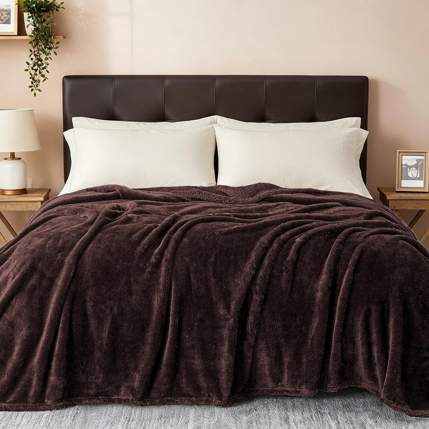 Plush Fuzzy Fleece Throw Blanket Extra Large, Super Soft, Fluffy and Warm Blankets for Couch, Bed, All Season Use (50x70 Inches, Pink)