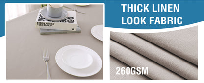 Linen Textured Table Cloths 60 x 120 Inch Premium Solid Tablecloth Spill-Proof Waterproof Table Cover for Dining Buffet Feature Extra Soft and Thick Fabric Wrinkle Free, Taupe