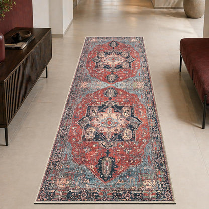 2x3 Rug - Machine Washable Entry Rug with Non-Slip Backing, Ideal for Enteryway, Kitchen, Bathroom, Laundry Room - Vintage, Easy Clean, Durable, Low Pile Rug - (2' x 3')