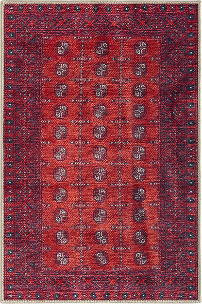 2x3 Rug - Machine Washable Entry Rug with Non-Slip Backing, Ideal for Enteryway, Kitchen, Bathroom, Laundry Room - Vintage, Easy Clean, Durable, Low Pile Rug - (2' x 3')