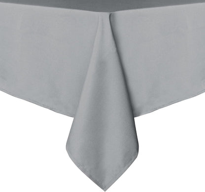 Rectangle Tablecloth - 60 x 84 Inch - Stain and Wrinkle Resistant Washable Polyester Table Cloth, Decorative Fabric Table Cover for Dining Tables, Buffet Parties and Camping, Black
