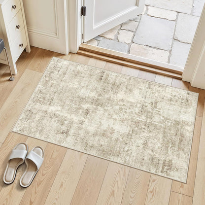 Soalmost Washable Area Rug 8x10, Large Soft Rugs for Living Room Vintage Beige Carpet 8x10 Area Rugs for Bedroom Dining Room Non-Slip Stain Resistant Under Table Rug