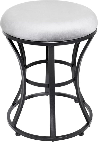 Velvet Round Vanity Stool,Pink Velvet Footrest Ottoman Foot Stool Seat with Golden Metal Legs,Makeup Chair for Bathroom Vanity,Bedroom,Living Room